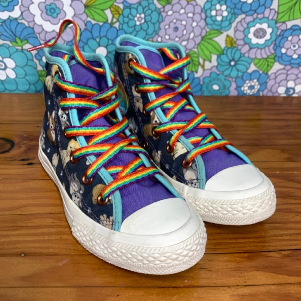 Converse Chuck Taylor All Star High Tops in Puppy Party Design  Size:12.5